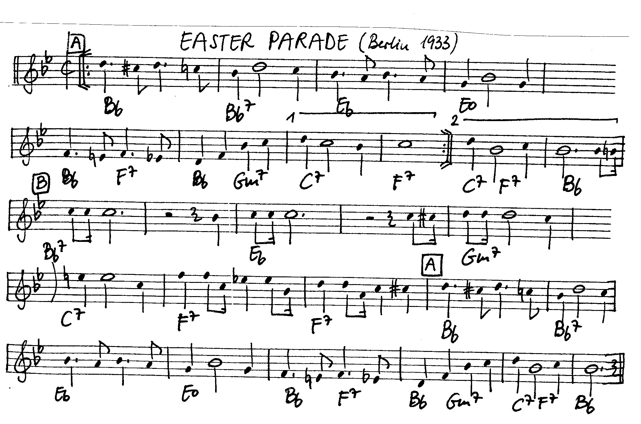 easter parade leadsheet – book us for your next 20s or gatsby event